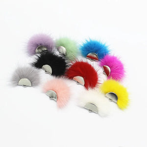 10 PCS Mink Hair Rabbit Hair Tassel Earrings Pendants