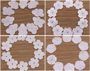 10 PCS Flower Shape Shell Mother of Pearl Jewelry Charms