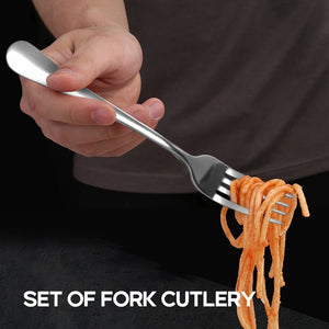 10 PCS Stainless Steel Steak Forks Cutlery Set - 18.5cm Length