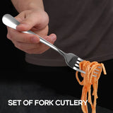 10 PCS Stainless Steel Steak Forks Cutlery Set - 18.5cm Length