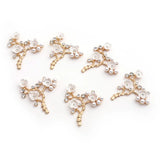 10 PCS Pearl Shell Flower Branch Metal Alloy Accessories for DIY Jewelry Making
