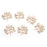 10 PCS Pearl Shell Flower Branch Metal Alloy Accessories for DIY Jewelry Making