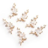 10 PCS Pearl Shell Flower Branch Metal Alloy Accessories for DIY Jewelry Making