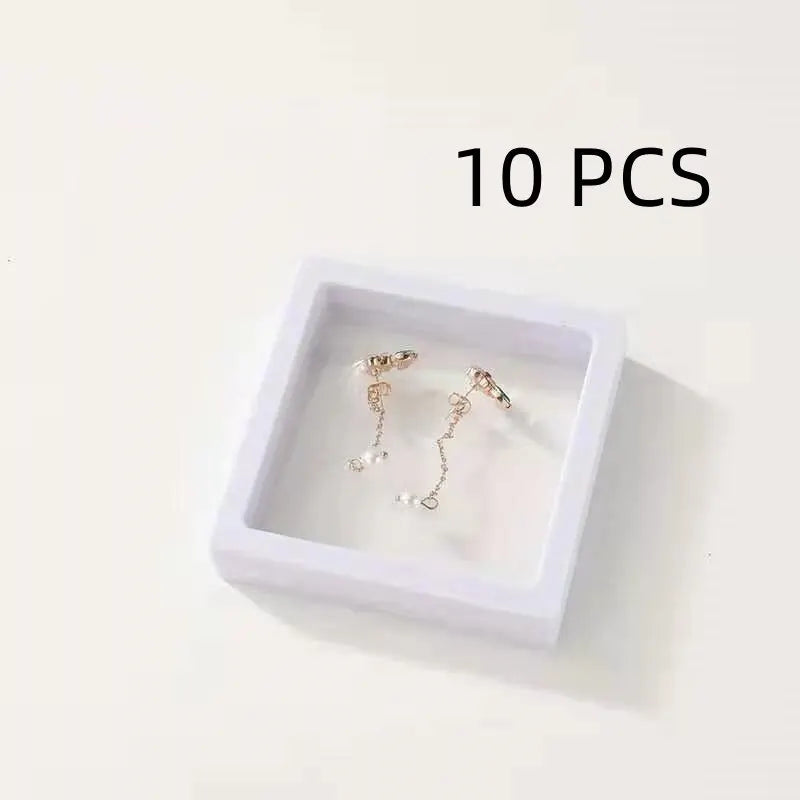 10 PCS Jewelry Storage Box PE Film Suspension Necklace Display Transparent