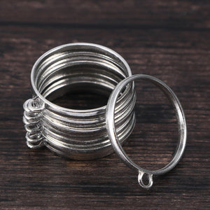 10 PCS Circle Frame Bezel Pendant Blanks for Jewelry Making