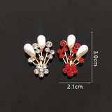 10 PCS Crystal Rhinestone Pearl Flowers Bouquet Metal Alloy Accessories