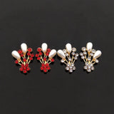10 PCS Crystal Rhinestone Pearl Flowers Bouquet Metal Alloy Accessories