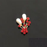 10 PCS Crystal Rhinestone Pearl Flowers Bouquet Metal Alloy Accessories