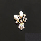 10 PCS Crystal Rhinestone Pearl Flowers Bouquet Metal Alloy Accessories