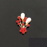 10 PCS Crystal Rhinestone Pearl Flowers Bouquet Metal Alloy Accessories