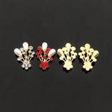 10 PCS Crystal Rhinestone Pearl Flowers Bouquet Metal Alloy Accessories