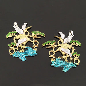 10 PCS KC Plated Enamel Clouds Crane Headwear Accessories DIY Jewelry Making