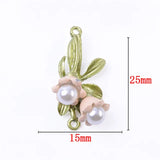 10 PCS Enamel Leaves Flowers Pendant Charms for DIY Jewelry Making