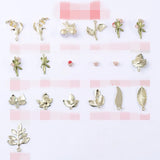 10 PCS Enamel Leaves Flowers Pendant Charms for DIY Jewelry Making