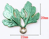 10 PCS Enamel Leaves Flowers Pendant Charms for DIY Jewelry Making