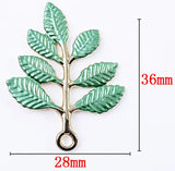 10 PCS Enamel Leaves Flowers Pendant Charms for DIY Jewelry Making