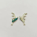 10 PCS Enamel Leaves Flowers Pendant for DIY Jewelry Making