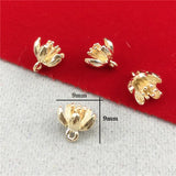 10 PCS KC /Silver Plated Stamen Flowers Pendant Charms Metal Alloy