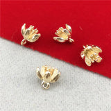 10 PCS KC /Silver Plated Stamen Flowers Pendant Charms Metal Alloy