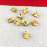 10 PCS KC /Silver Plated Stamen Flowers Pendant Charms Metal Alloy