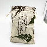 10 PCS Leaf Pattern Cotton Linen Drawstring Bags