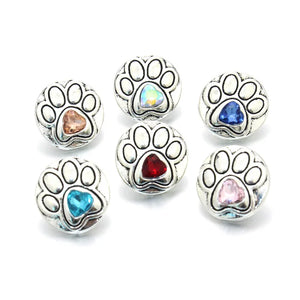10 PCS Mixed Rhinestone Footprint Snaps Jewelry 18-20mm Snaps Buttons