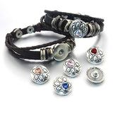 10 PCS Mixed Rhinestone Footprint Snaps Jewelry 18-20mm Snaps Buttons