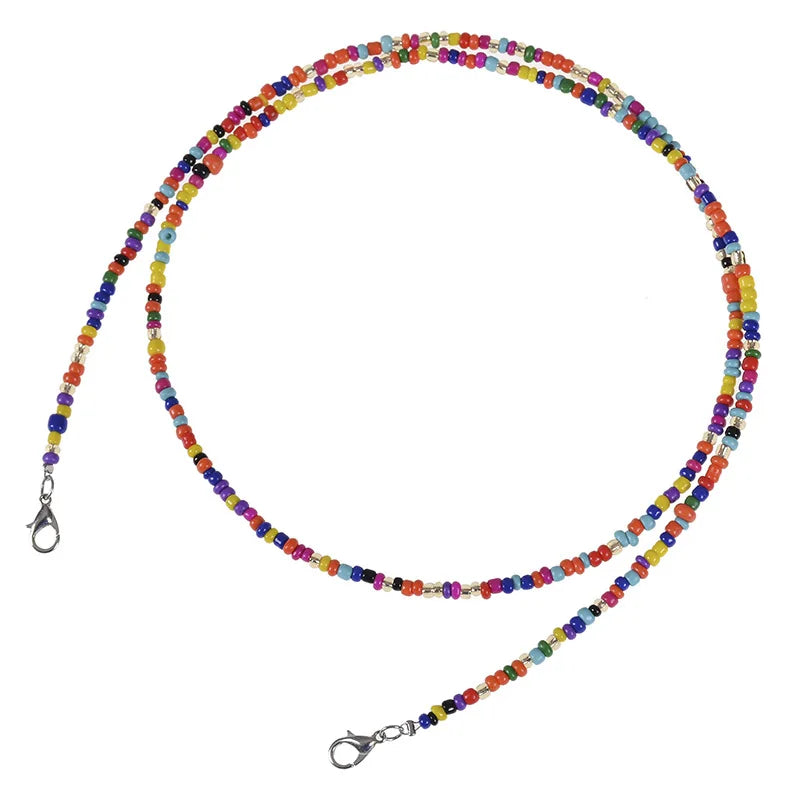 10 PCS Rainbow Silicone Bead Anti-lost Glasses Lanyard Strap