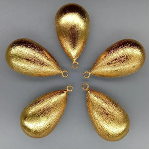 10 PCS Matte Finish Teardrop Charms 22x35mm Plated Jewelry Supplies