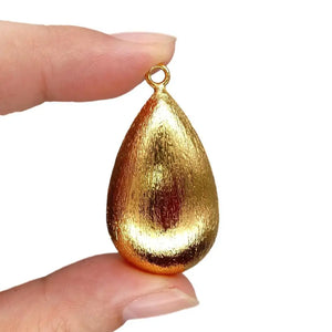 10 PCS Matte Finish Teardrop Charms 22x35mm Plated Jewelry Supplies