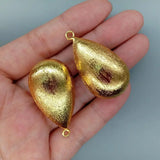 10 PCS Matte Finish Teardrop Charms 22x35mm Plated Jewelry Supplies
