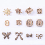 10Pcs Rhinestone Pearl Flowers Bowknot DIY Jewelry Making