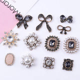 10Pcs Rhinestone Pearl Flowers Bowknot DIY Jewelry Making
