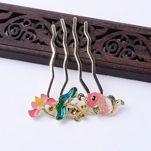 10 PCS Enamel Hair Combs for DIY Jewelry Making