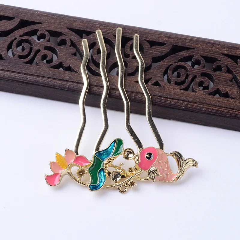 10 PCS Enamel Hair Combs for DIY Jewelry Making