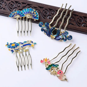 10 PCS Enamel Hair Combs for DIY Jewelry Making