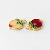 10 PCS Metal Alloy Plated Enamel Peach Pendant Charms DIY Jewelry