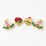 10 PCS Metal Alloy Plated Enamel Peach Pendant Charms DIY Jewelry