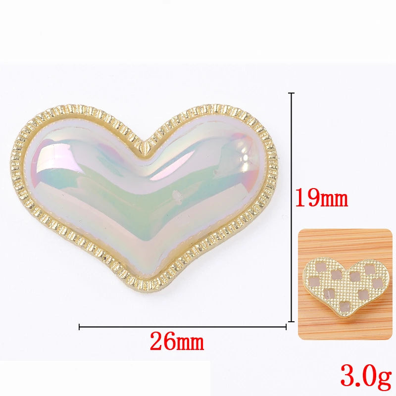 10PCS Metal Alloy Heart Round Earrings Headwear Jewelry Making Accessories