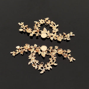 10 PCS KC Plated Alloy Flower Headdress Accessories for DIY Jewelry Making