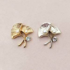 10PCS Metal Alloy Leaves Crystal Pearl Leaf DIY Jewelry Making