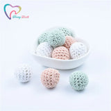 10 PCS Mint Knitting Cotton Crochet Wooden Loose Beads Balls 16-20 MM