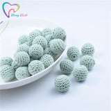 10 PCS Mint Knitting Cotton Crochet Wooden Loose Beads Balls 16-20 MM