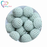 10 PCS Mint Knitting Cotton Crochet Wooden Loose Beads Balls 16-20 MM