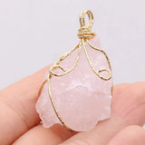 10 PCS Natural Gem Reiki Healing Crystal Rough Raw Stone Pendant