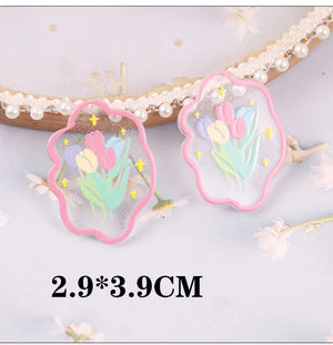10 PCS Acrylic Flowers Pendant Charms for DIY Jewelry Making
