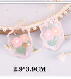 10 PCS Acrylic Flowers Pendant Charms for DIY Jewelry Making
