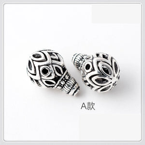 10 PCS Tibetan Silver Tee Pagoda Spacer Bead Buddha Head Loose Beads