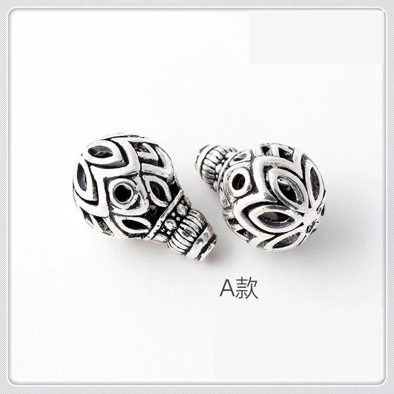 10 PCS Tibetan Silver Tee Pagoda Spacer Bead Buddha Head Loose Beads
