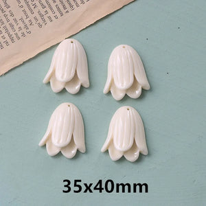 10 PCS Resin Tulip Flower Charms Pendant for DIY Jewelry Making